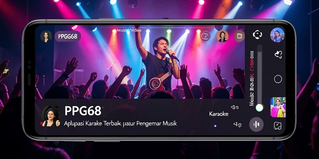Antarmuka PGG68 yang menarik dengan fitur karaoke interaktif.