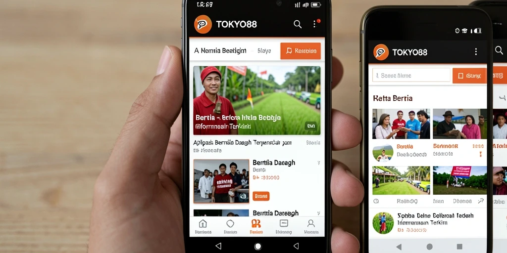 Tampilan antarmuka utama aplikasi TOKYO88 yang menarik dan informatif.